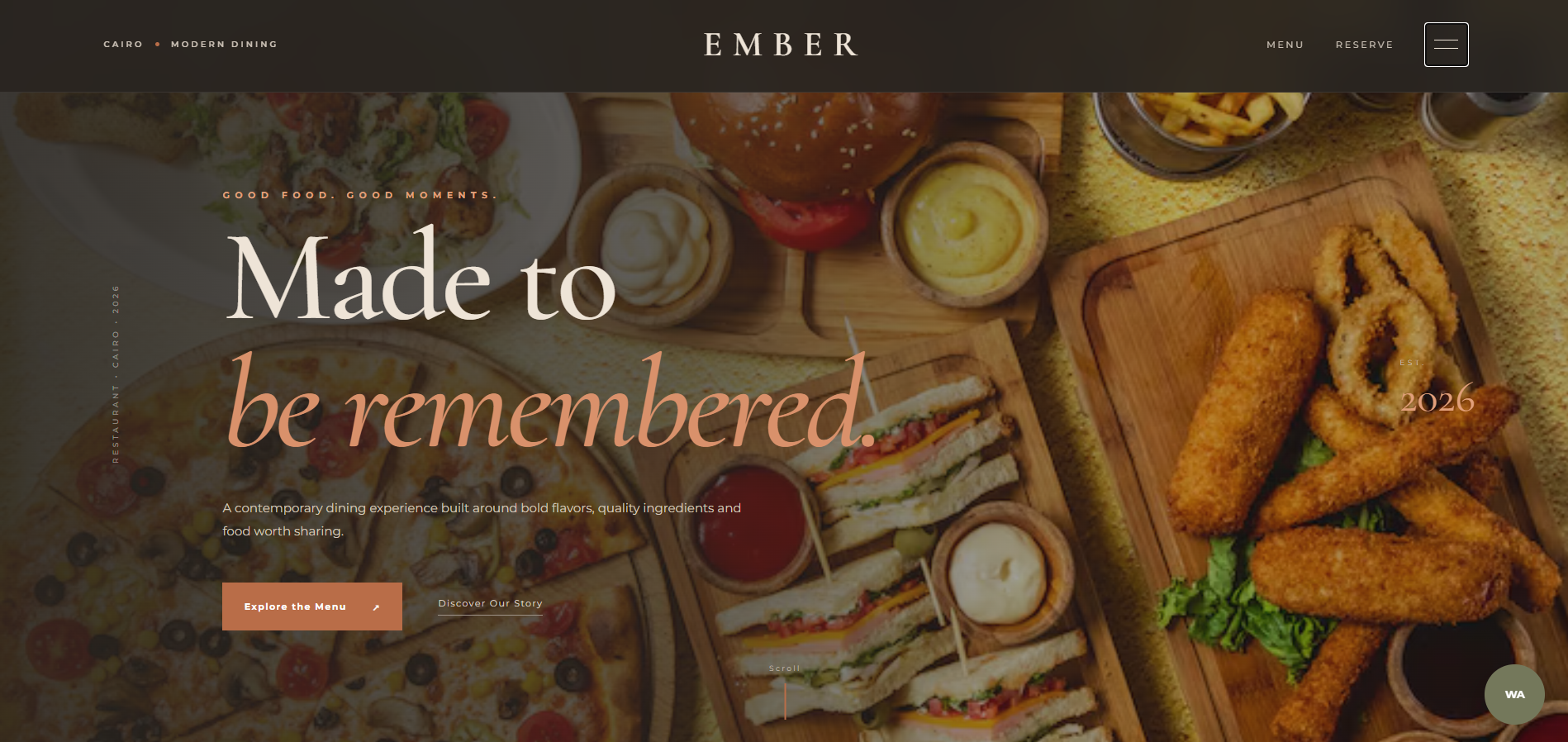EMBER Restaurant Website